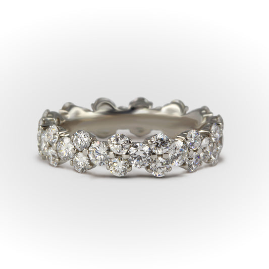Platinum Round Brilliant Cut Diamond Full Eternity Ring - 2.50ct