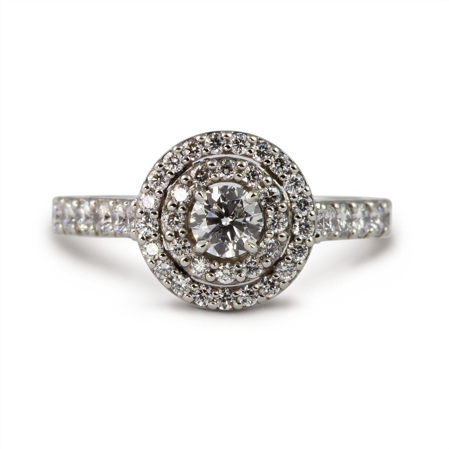 10511 Platinum Diamond Double Halo Ring