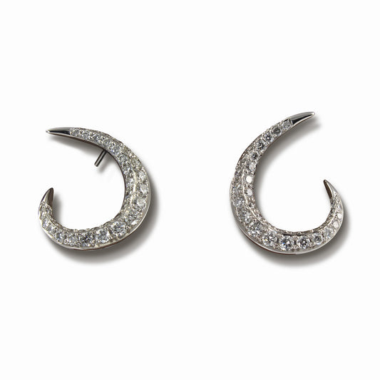 18ct White Gold Brilliant Cut Diamond Open Teardrop Stud Earrings