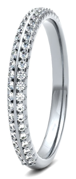 Elegant Round Diamond Knife Edge Wedding Band
