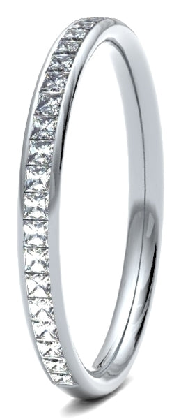 Elegant Princess Cut Diamond Wedding Band with Channel Setting