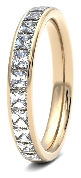 Elegant Princess Cut Diamond Wedding Band with Channel Setting