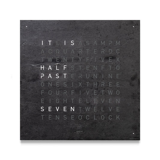 QLOCKTWO Earth 45 Creator's Edition Metamorphite. Henry D Johnstone Jewellers. Alderley Edge, Poynton, Cheshire.