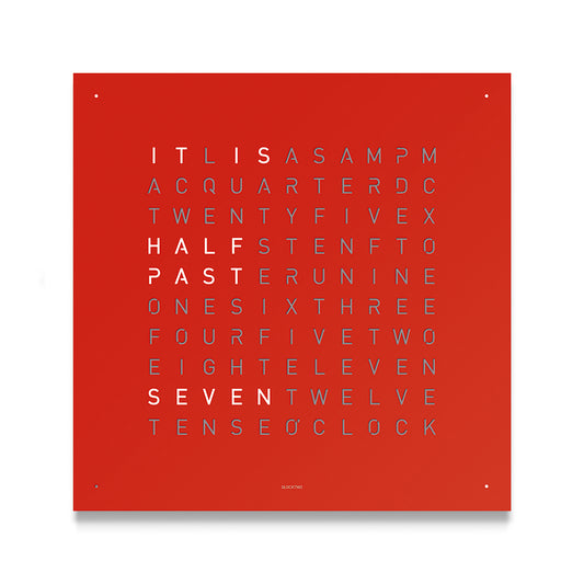 QLOCKTWO Earth Steel Powder Coated Clock - Red Pepper