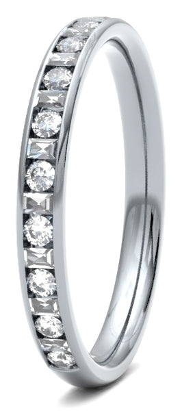 Luxurious Round Brilliant & Baguette Diamond Band