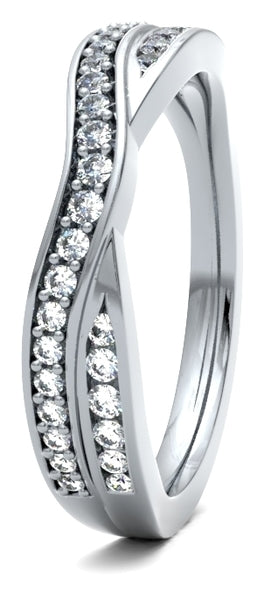 Entwined Double Row Diamond Ring