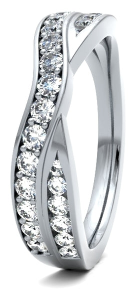 Entwined Double Row Diamond Ring