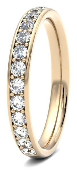 Symbol of Enduring Love: Tailored Round Brilliant Cut Diamond Channel & Grain Set Wedding Band.