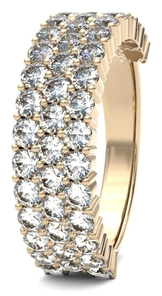 Glamorous diamond carat triple row claw ring