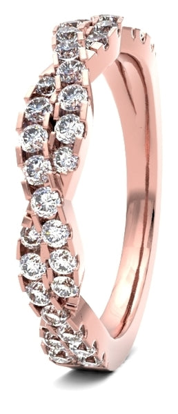Twist Design Diamond Set Wedding Ring