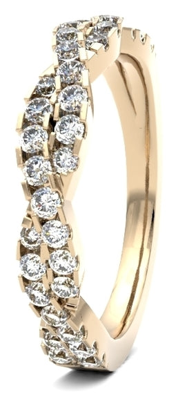 Twist Design Diamond Set Wedding Ring