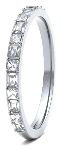 Discover the timeless elegance of our Princess & Baguette Cut Diamond Claw Set Wedding Band.