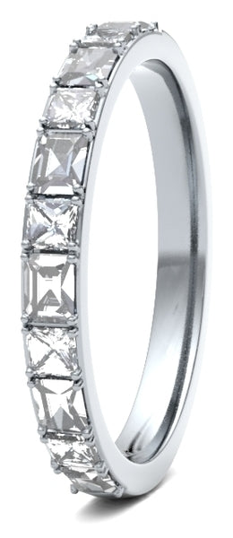 Discover the timeless elegance of our Princess & Baguette Cut Diamond Claw Set Wedding Band.