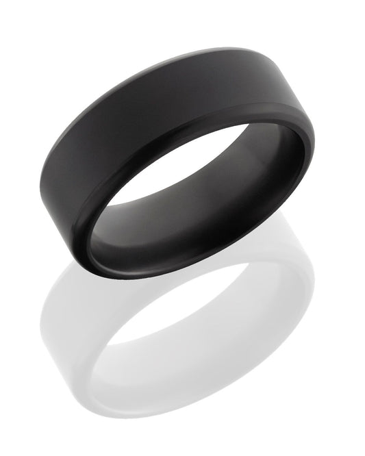 Black Diamond Flat rounded 8.0mm Ring. Henry D Johnstone Jewellers, Alderley Edge, Poynton, Cheshire.