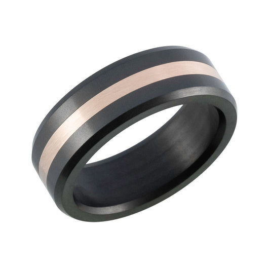 Refined rose gold inlaid men's ring