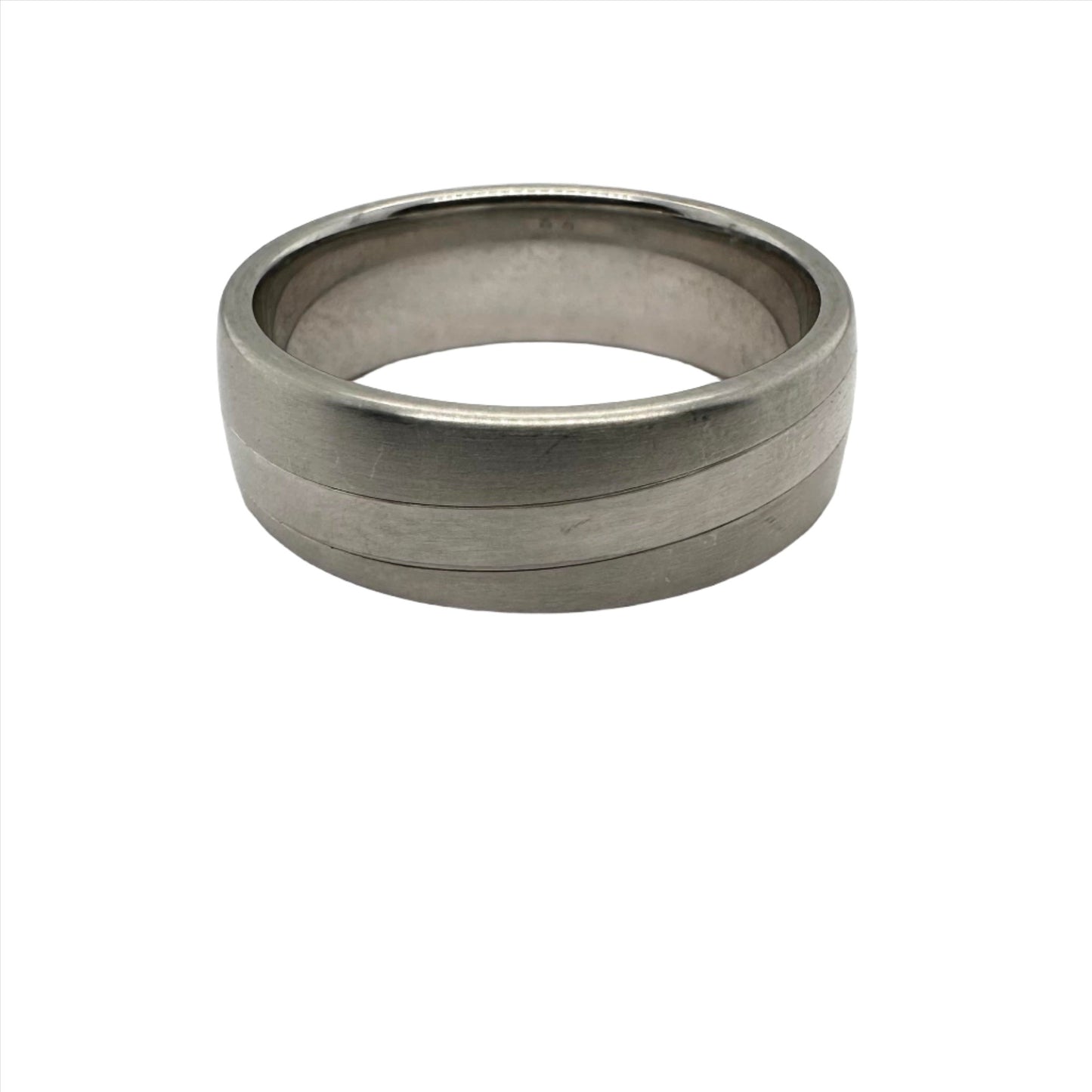 950 Palladium 6.5mm flat wedding band - Matte & polish finish.