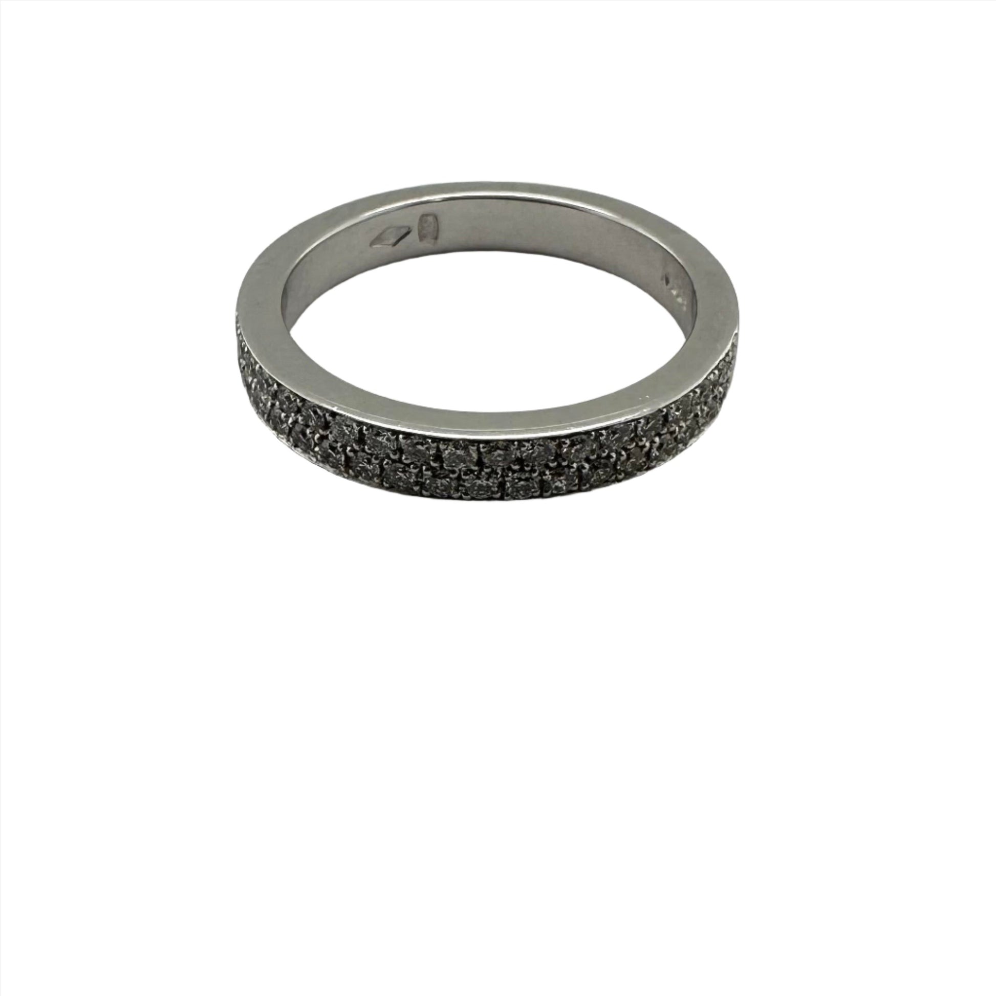 Two Row Diamond Grain Set Eternity Ring