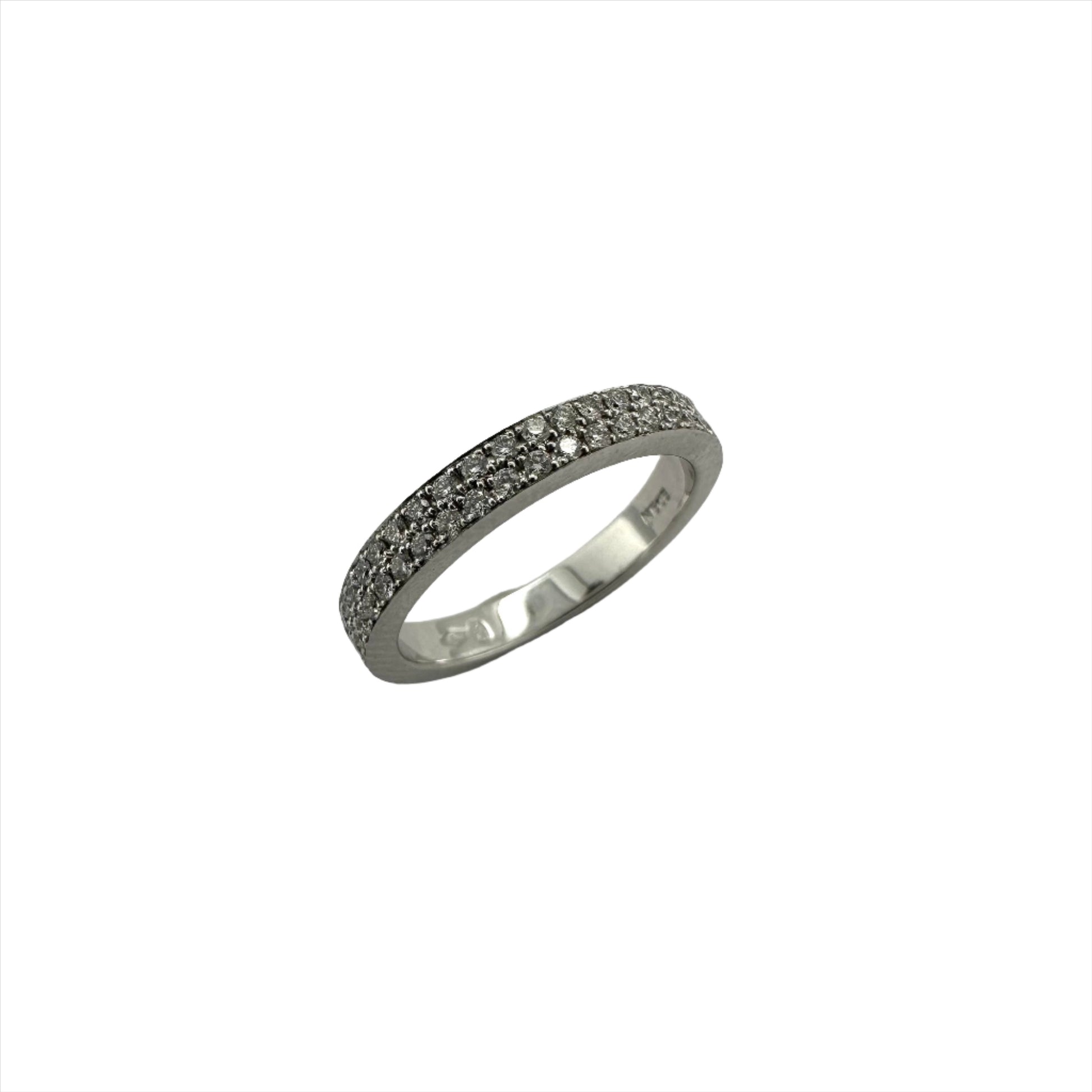 White Gold Grain Set Eternity Ring with Diamonds. Henry D Johnstone Jewellers. Alderley Edge, Poynton, Cheshire.