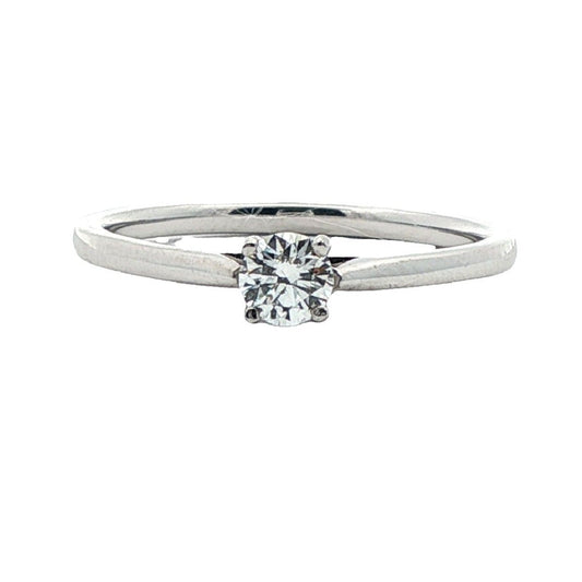 18ct white gold brilliant cut diamond solitaire ring - 0.20ct
