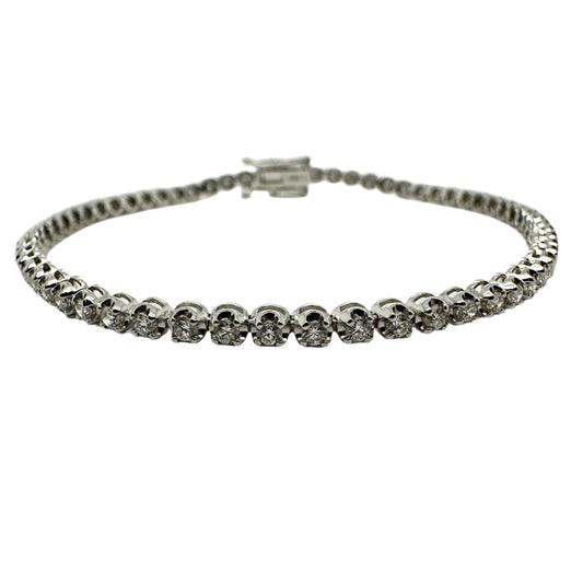 18ct White gold diamond set line bracelet - 1.50ct