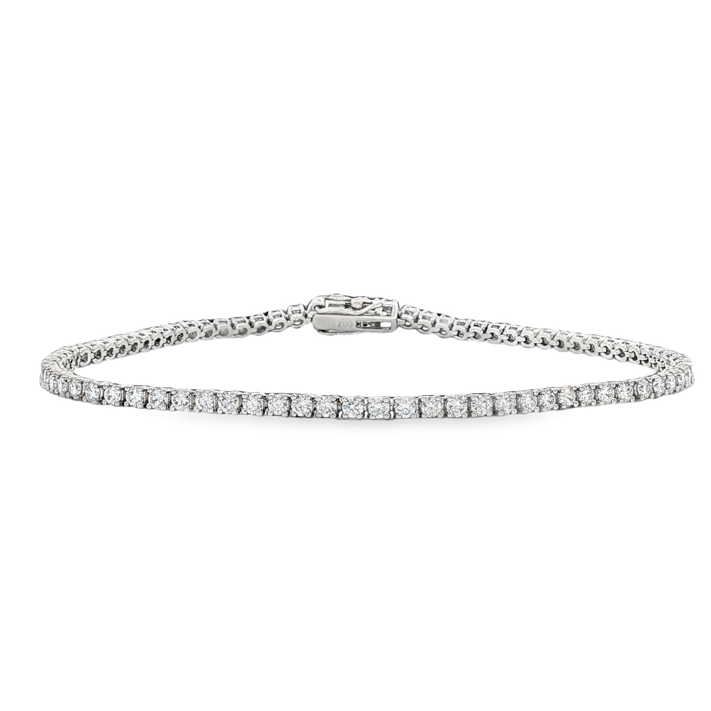 18ct White Gold Brilliant Cut Diamond Set Bracelet - 2.08ct