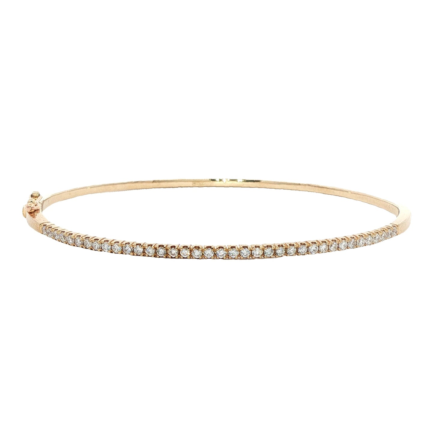 9ct Yellow Gold Diamond Set Oval Shaped Bangle - 0.51ct