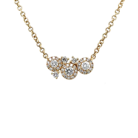 18ct yellow gold brilliant cut diamond 'Cascade' necklace - 0.39ct.