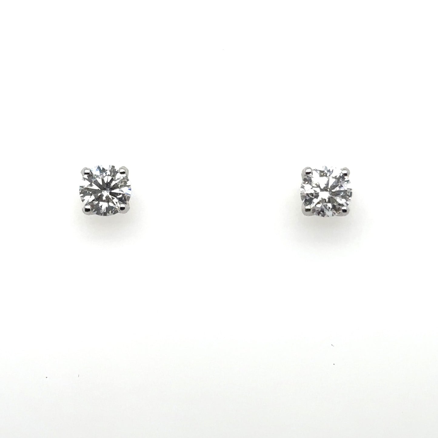 LAB GROWN: 9ct white gold Lab Grown brilliant cut diamond four claw 'Tulip' stud earrings - 1.52ct