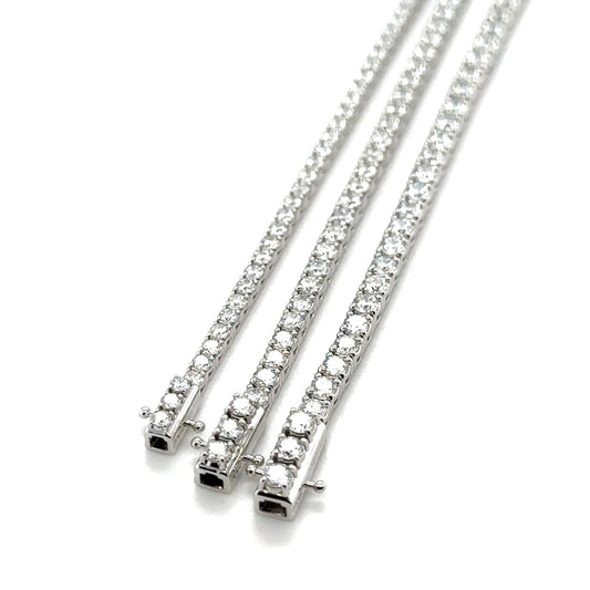 LAB GROWN: 18ct white gold lab grown diamond line bracelet.