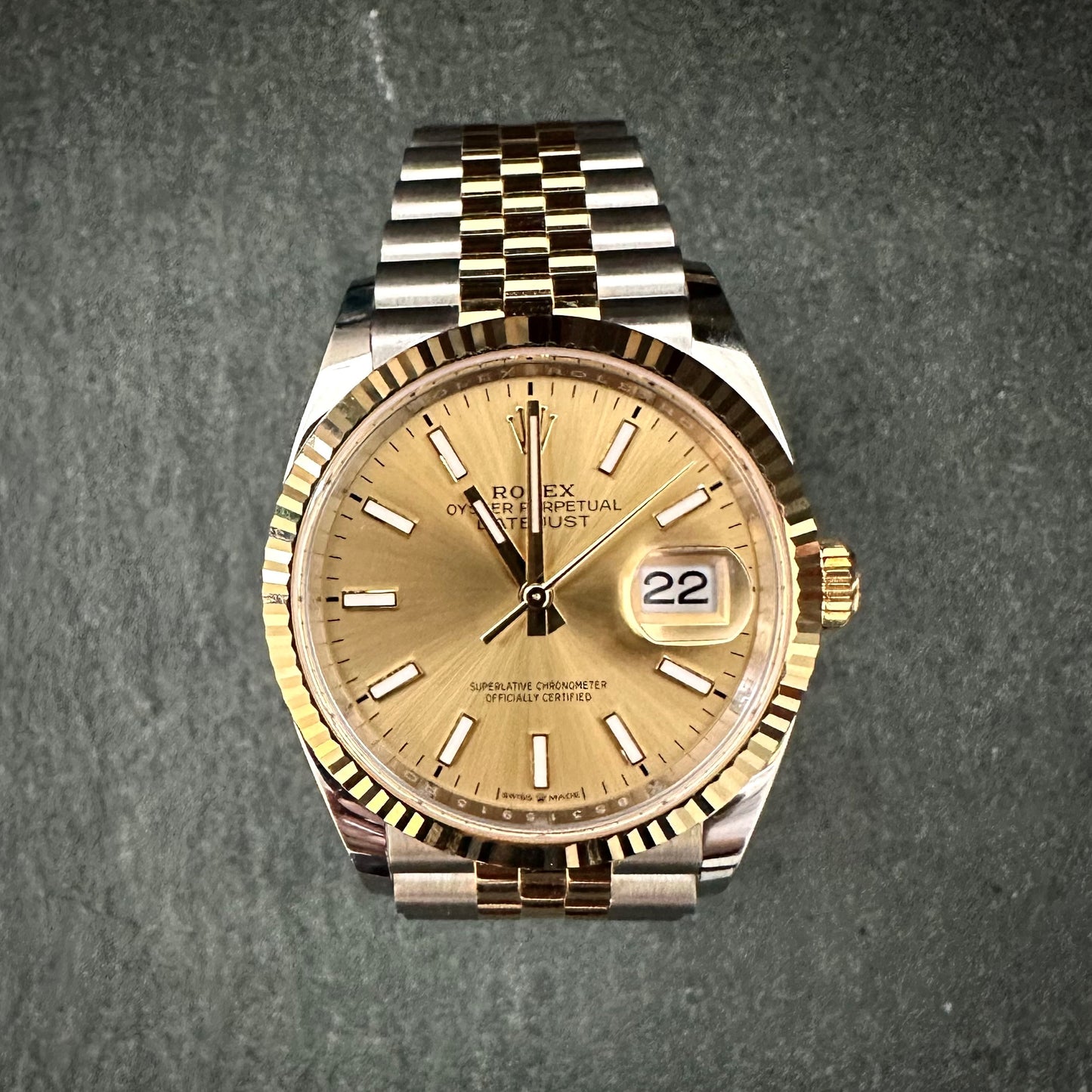 Pre-Owned: Rolex Stainless Steel & Precious Yellow Metal Oyester Perpetual 'DateJust' Automatic Bracelet Watch