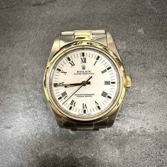 Pre-Owned: Stainless Steel & Yellow Metal 34.0mm Oyster Perpetual Rolex Bracelet Watch.