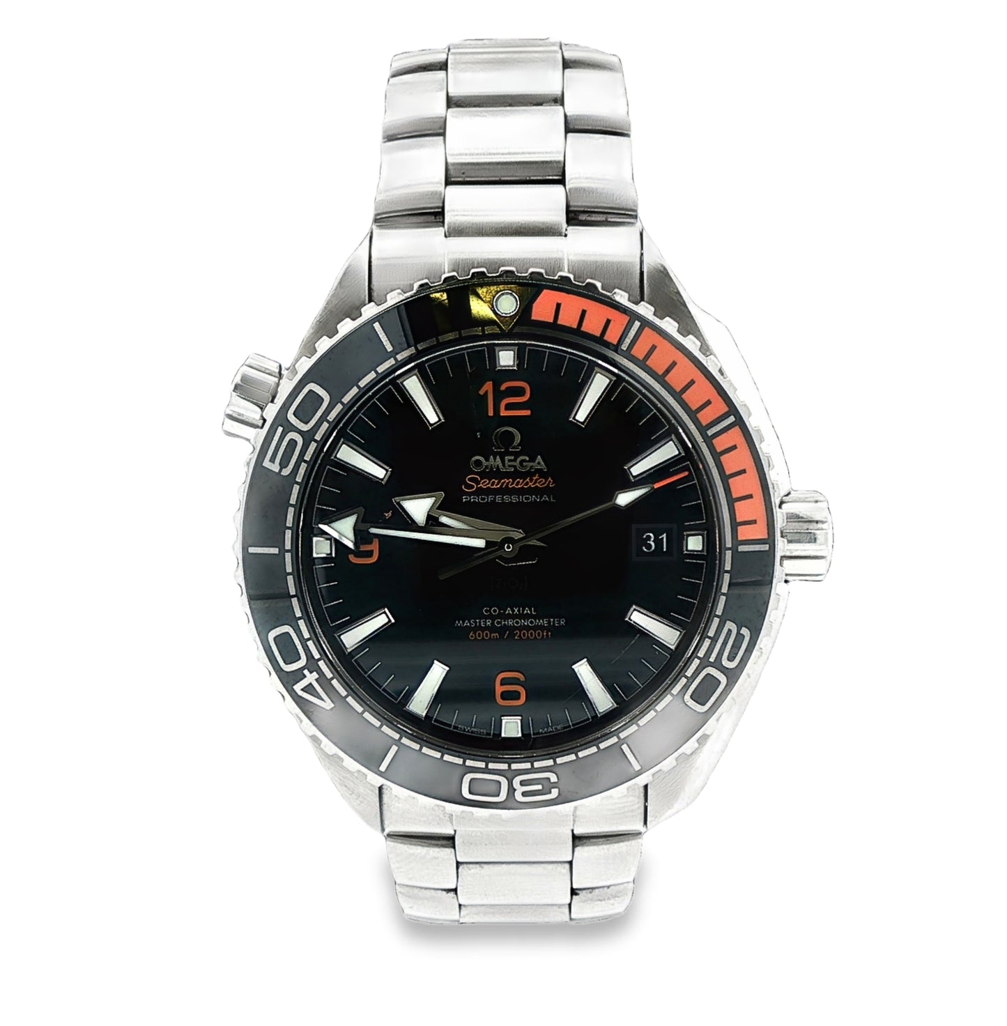 Pre-Owned: One Stainless Steel Omega Planet Ocean Automatic Bracelet Watch.
