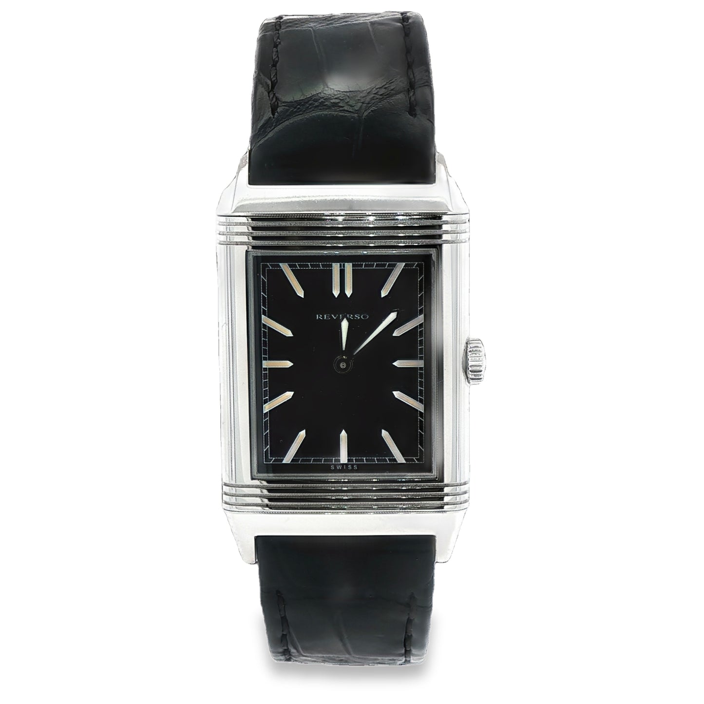 Pre-Owned: One stainless steel Jaeger Le Coultre Grande Reverso Ultra strap watch.