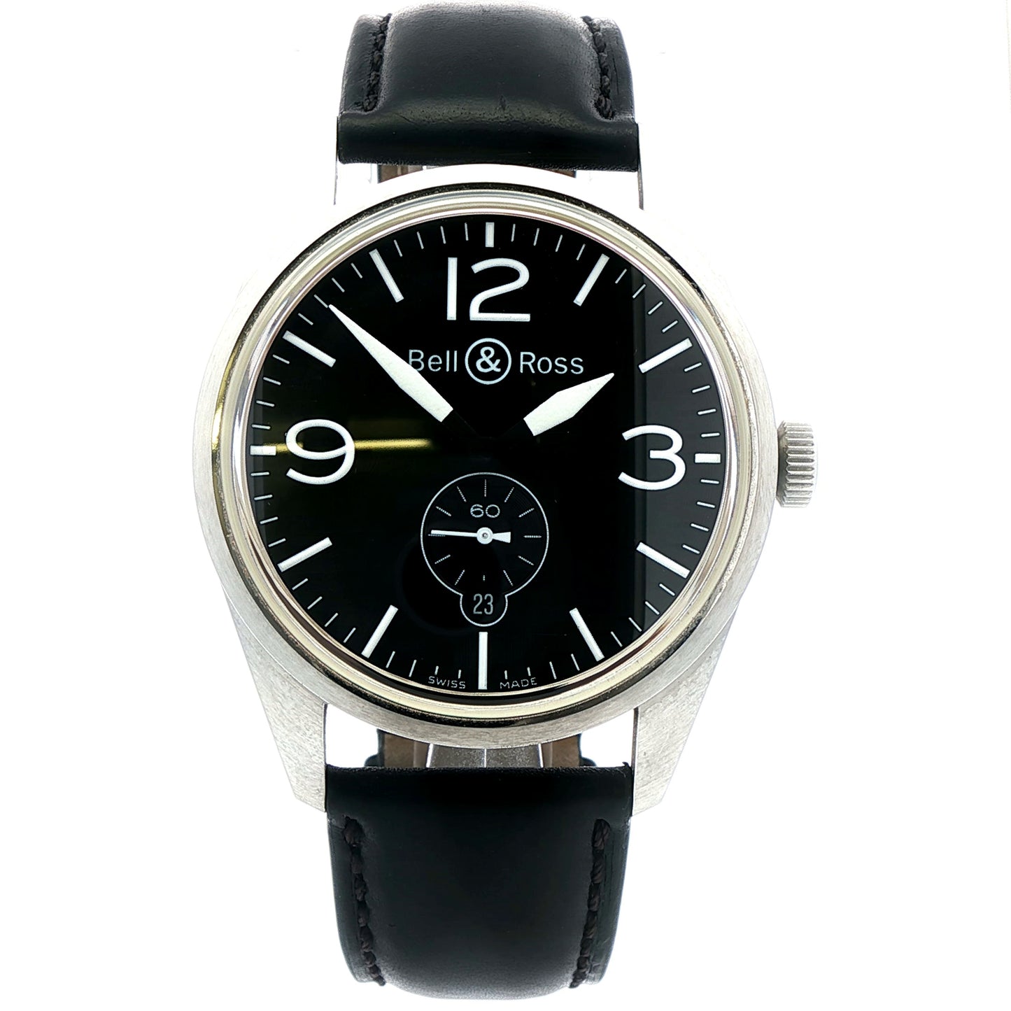 Pre-Owned; One Stainless Steel Bell & Ross Vintage Original Automatic Strap Watch.