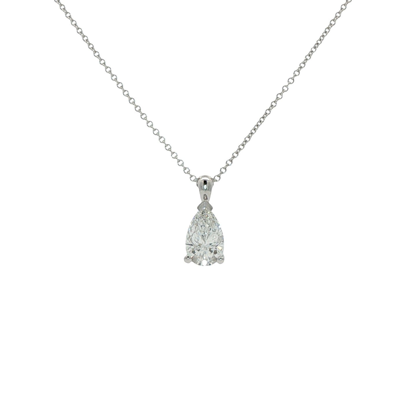 pear cut lab grown diamond pendant