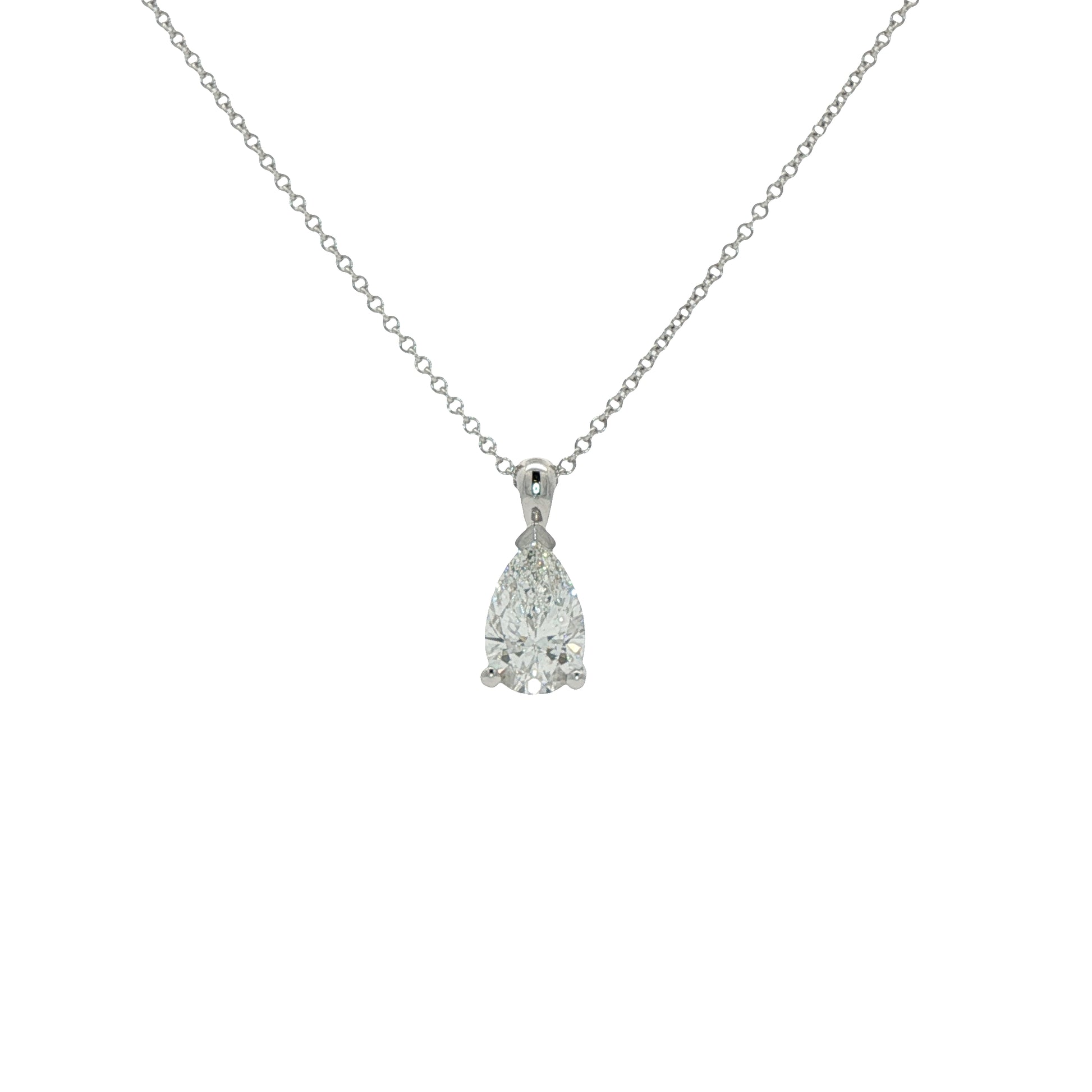 pear cut lab grown diamond pendant