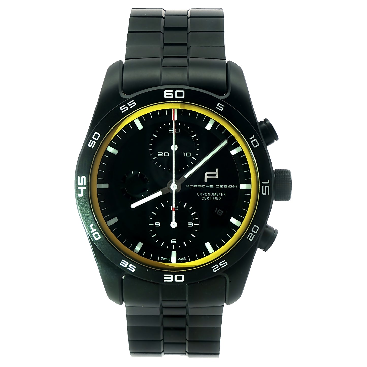Pre-Owned: Black Titanium 'Porsche Design' 1911 Chronograph 'Custom Built' Bracelet Watch.