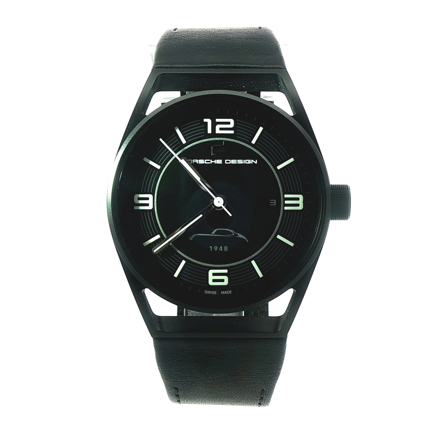 Pre-Owned: Black Titanium 'Porsche Design' Datetimer 70th Anniversary  Strap Watch.