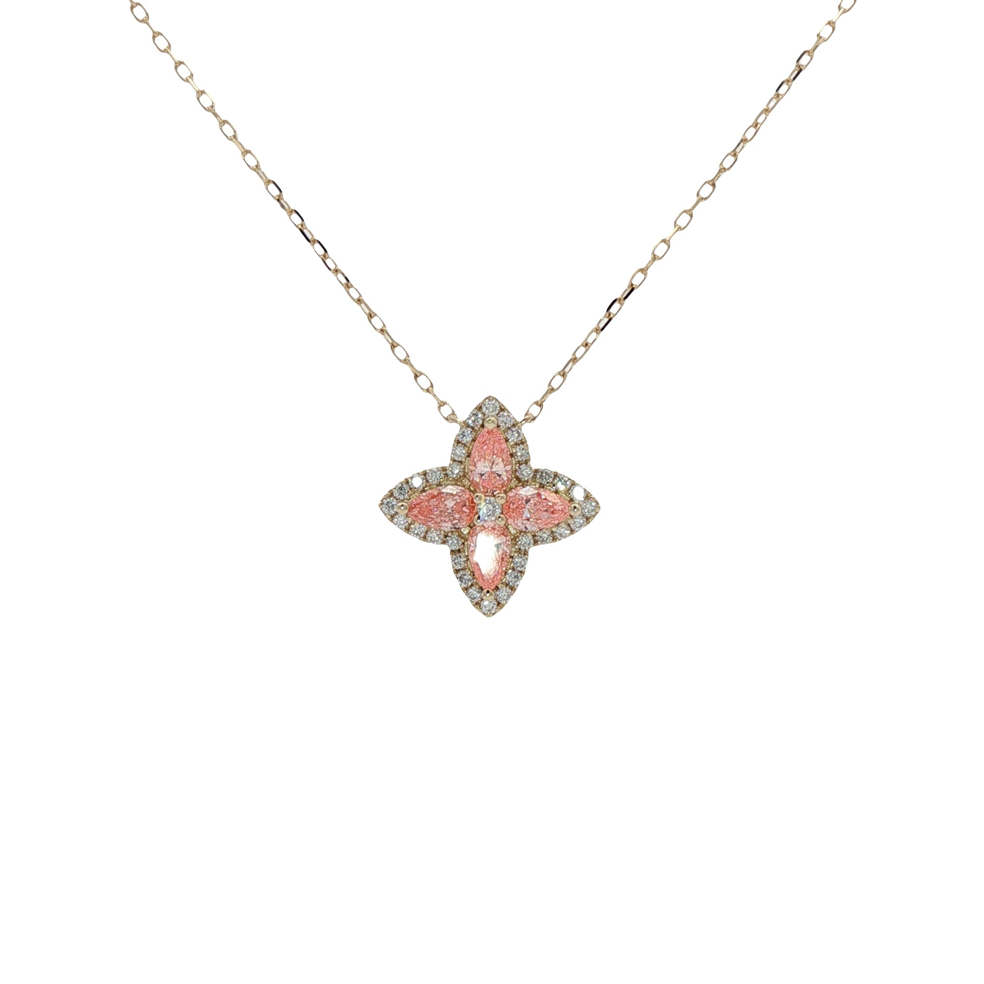 lab grown pink diamond pendant