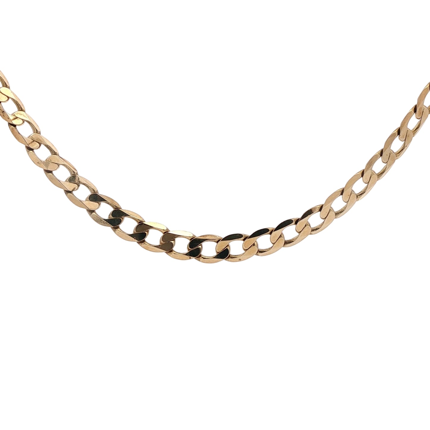 Pre-Owned: 9ct yellow gold metric curb chain, 52.0cm.