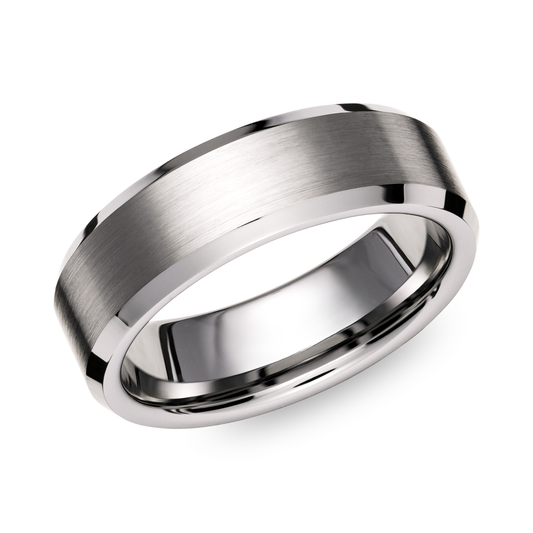 Tungsten rings. 7mm  tungsten wedding ring matt and polish finish – Henry D Johnstone