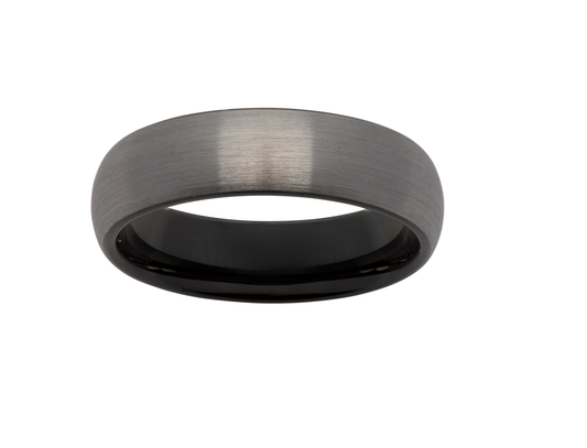 Tungsten carbide court 6.0mm ring - Brushed finish.