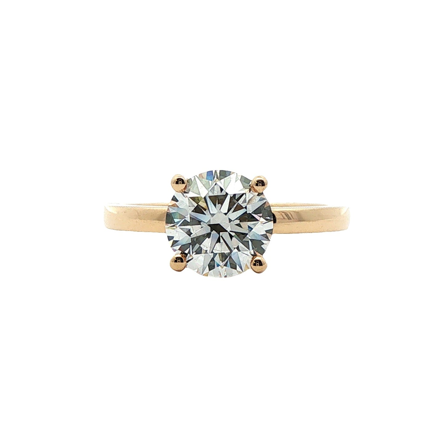 LAB GROWN: 18ct Yellow Gold Brilliant Cut Diamond Solitaire Ring With Brilliant Cut Diamond Set Halo - 2.03ct
