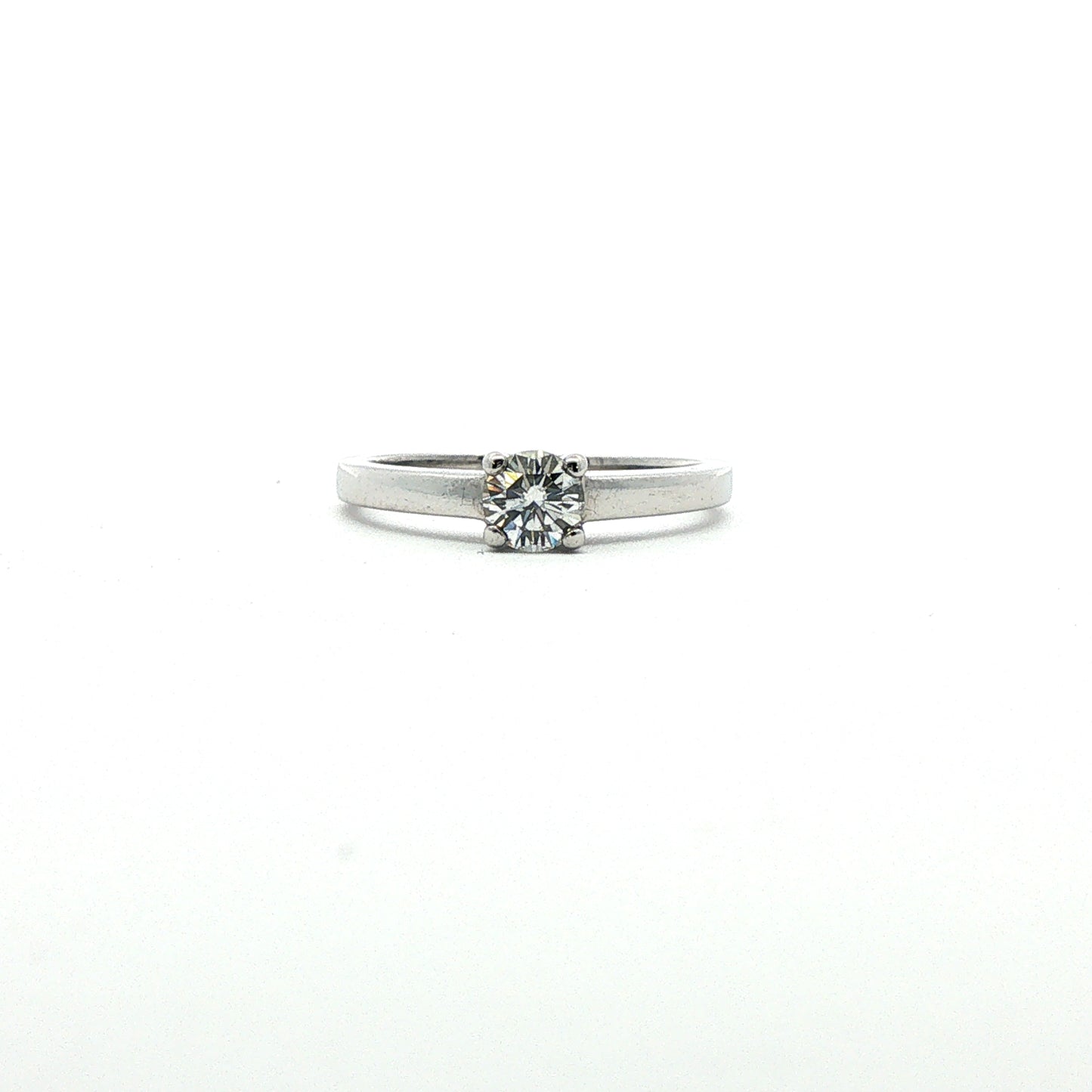 Pre-Owned: One Platinum & Round Brilliant Cut Diamond Solitaire Ring - 0.33ct
