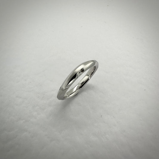 18ct white white gold diamond set 3.0mm wedding band - 0.06ct.