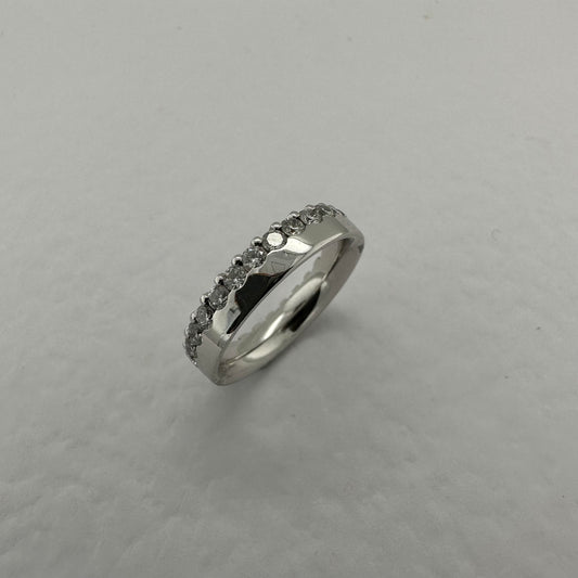 18ct white gold diamond set 4.5mm wedding ring - 1.12ct.