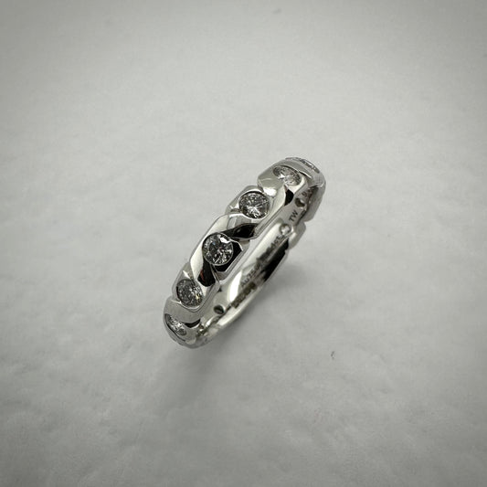 18ct white gold diamond set 3.5mm wedding band - 0.54ct.