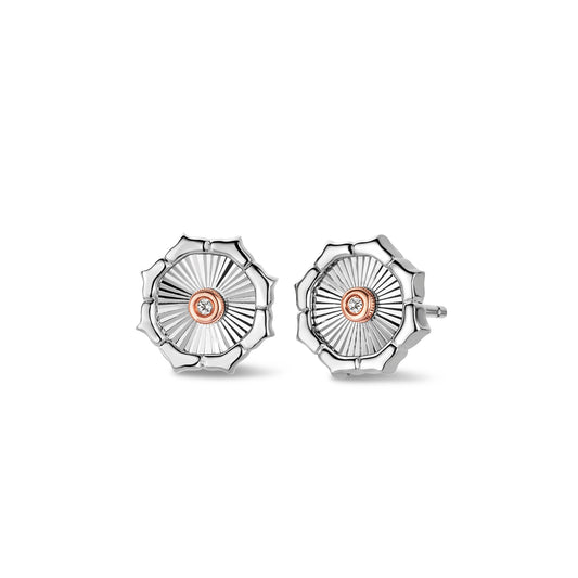 Clogau 'Nos Da'  Silver Stud Earrings with white Topaz.3SNDA0719