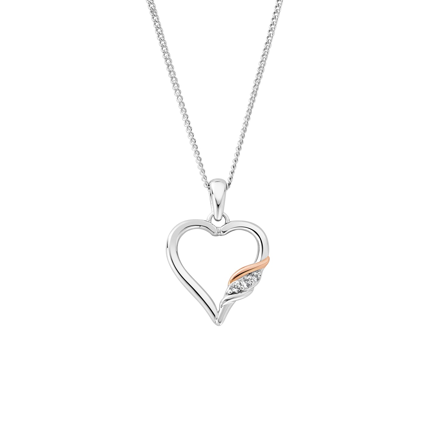 Clogau 'Past Present and Future' Heart Pendant Sterling Silver - 3SPPF0647