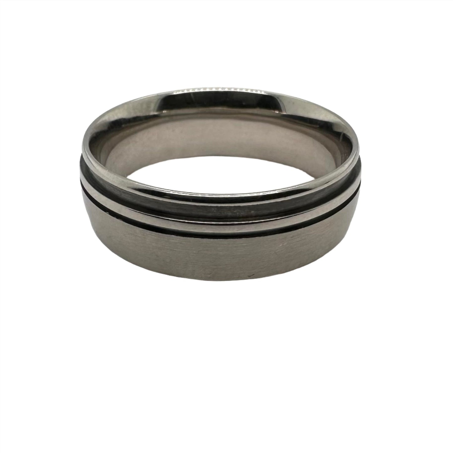 Palladium '500' 7.0mm milled wedding band- Matte & polish finish.